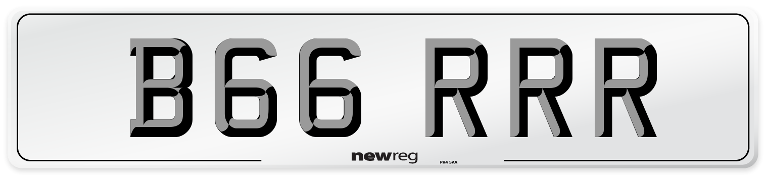 B66 RRR Number Plate from New Reg